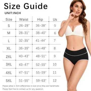 Migbean Cotton Panties for Women Pack Cotton Underwear Women Pack Plus Size Womens Underwear Cotton Briefs 2/5