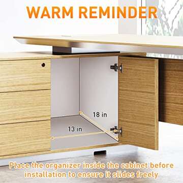 Pull Out Cabinet Organizer, Tksrn Under Sink Organizer Kitchen Slide Out Storage Shelf with 2 Tier Sliding Wire Drawer - 12.6W x 16.5D x 13H - Request at Least 13 inch Cabinet Opening