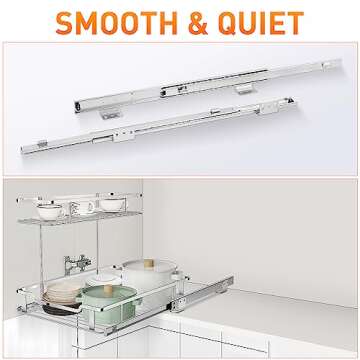 Pull Out Cabinet Organizer, Tksrn Under Sink Organizer Kitchen Slide Out Storage Shelf with 2 Tier Sliding Wire Drawer - 12.6W x 16.5D x 13H - Request at Least 13 inch Cabinet Opening