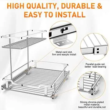 Tksrn Pull Out Cabinet Organizer for Effortless Storage