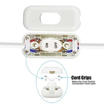 PLUSPOE Inline Cord Switch - 2-Pack Control for Lamps & Small Appliances