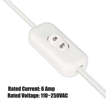 Durable PLUSPOE Inline Cord Switch for Easy Lamp Control