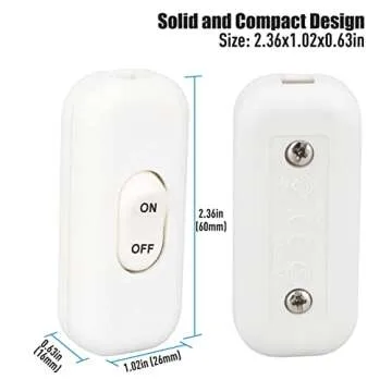 Durable PLUSPOE Inline Cord Switch for Easy Lamp Control