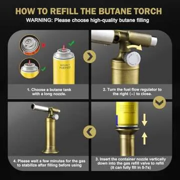 ravs Copper Butane Torch Lighter, Kitchen Torch Cooking Torches, Blow Torch for Food, Creme Brulee Torch for Baking, Culinary Torch Mini Torch, Soldering Torch Gifts for Him (Butane is Not Included)