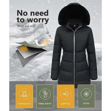 MOERDENG Women's Insulated Winter Down Coat for Stylish Warmth