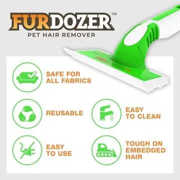 FurDozer X6 Pet Hair Remover & Auto Detailing Tool - Cat & Dog Hair Remover for Carpets, Car Interiors, Couches, Bedding, & Pet Furniture - Reusable Pet Hair Removal Tool for Fur & Lint (2-Pack)