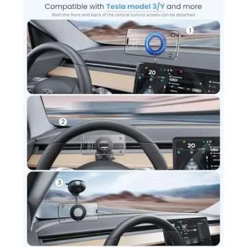 Jononser Vacuum Magnetic Suction Cup Phone Mount for Magsafe, 360° Adjustable Magnetic Phone Holder, Pocket Size Foldable Portable Cell Phone Holders for Your Car for All Smartphones & All Car Models