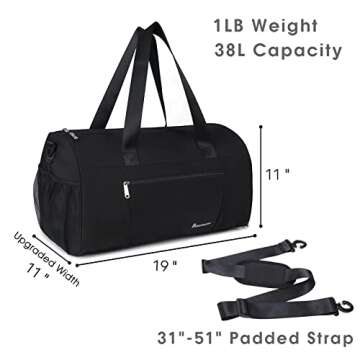 Sports Gym Bag with Wet Pocket & Shoe Compartment