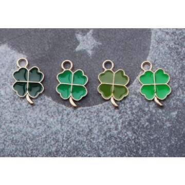 Ruwado Four Leaf Clover Charms for Crafts & Jewelry Making