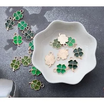 Ruwado Four Leaf Clover Charms for Crafts & Jewelry Making