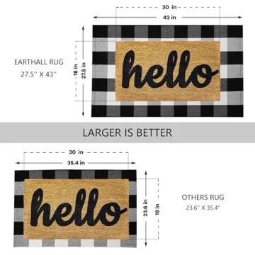 Durable Buffalo Plaid Outdoor Rug Machine Washable Front Porch Mat