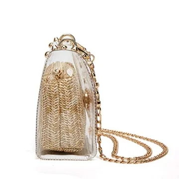 YYW Clear Purse Stadium Approved 2-in-1 Design Detachable Chain