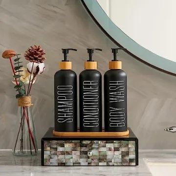 Prus Waso Shampoo and Conditioner Dispenser Set for Bathrooms