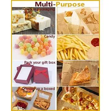Katbite 100 Pcs Sandwich Wrapping Paper, Deli Paper Sheets 12x12 inch Food Basket Liners, Grease Proof & Non-stick Baking Parchment Paper is Perfect for Home, Picnic, Wrap, Burger and Burrito
