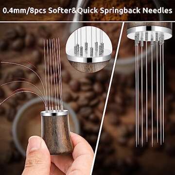 WDT Espresso Stirrer Tool with Replaceable Needles and Stand