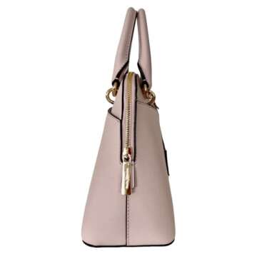 Michael Kors Jet Set Medium Logo Dome Satchel (Powder Blush)