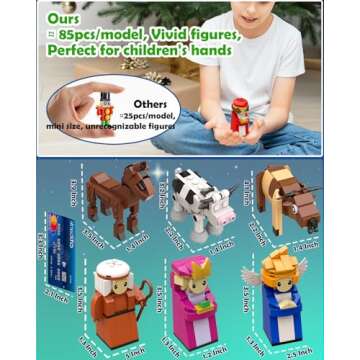 Advent Calendar 2024 Kids, 25 Days of Nativity Advent Calendar Building Blocks Toy for 6 7 8-12 Year...