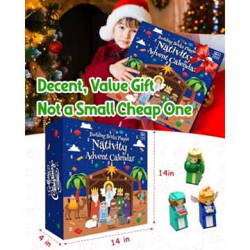 Advent Calendar 2024 Kids, 25 Days of Nativity Advent Calendar Building Blocks Toy for 6 7 8-12 Year Old Boys, Girls, Christmas Stocking Stuffers Surprise Gifts Party Favors STEM Toy Building Bricks