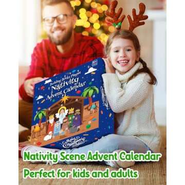 Advent Calendar 2024 Kids, 25 Days of Nativity Advent Calendar Building Blocks Toy for 6 7 8-12 Year Old Boys, Girls, Christmas Stocking Stuffers Surprise Gifts Party Favors STEM Toy Building Bricks