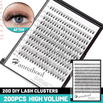 Hannahool 200Pcs Individual False Lashes for Natural Volume
