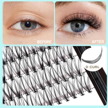 Hannahool 200Pcs Individual False Lashes for Natural Volume