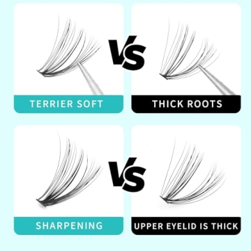 Hannahool 200Pcs Individual False Lashes for Natural Volume