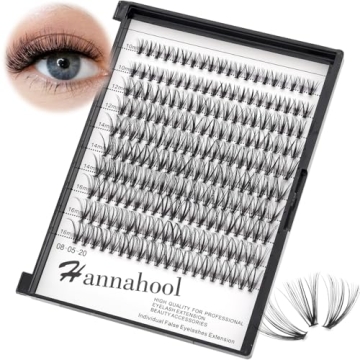 Hannahool 200Pcs Individual False Lashes for Natural Volume