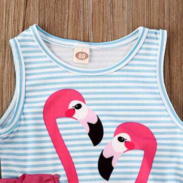 Flamingo Print Swimwear for Baby Girls - Tankini Beach Suit