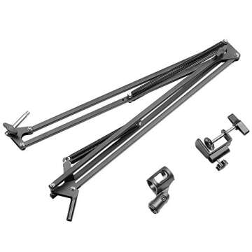Neewer® NB-39 Adjustable 43.3"/110cm Studio Recording Microphone Suspension Boom Scissor Arm Stand with Microphone Clip & Table Mounting Clamp