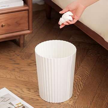 JiatuA Small Trash Can Plastic Wastebasket Round Garbage Container Bin for Bathroom, Kitchen, Bedroo...