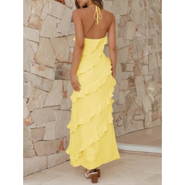Wenrine Women's Sexy Chiffon Halter Maxi Dress for Every Occasion