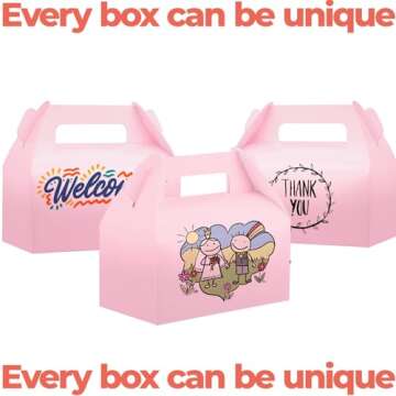 UnicoPak Pink Gable Treat Boxes for Party Favors