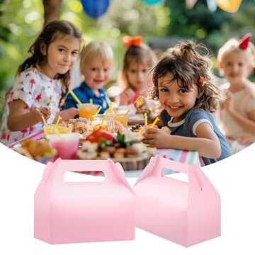 UnicoPak Pink Gable Treat Boxes for Party Favors