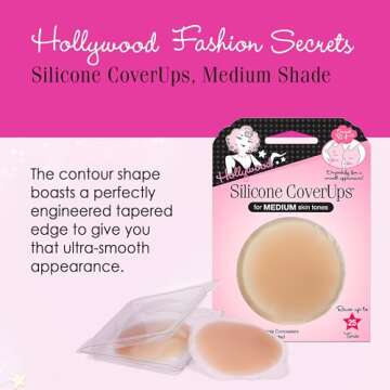 Hollywood Fashion Secrets Silicone Nipple Coverups - Hypoallergenic and Reusable