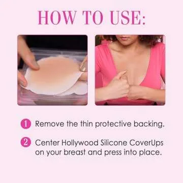 Hollywood Fashion Secrets Silicone Nipple Coverups - Hypoallergenic and Reusable
