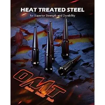 14x1.5 Black Lug Nuts Set - Compatible with Chevy Ford GMC