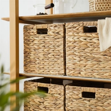 VK·LIVING Water Hyacinth Foldable Storage Baskets 4 Pack