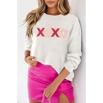 LEMAFER Women's Xoxo Sweater for Valentine's Day