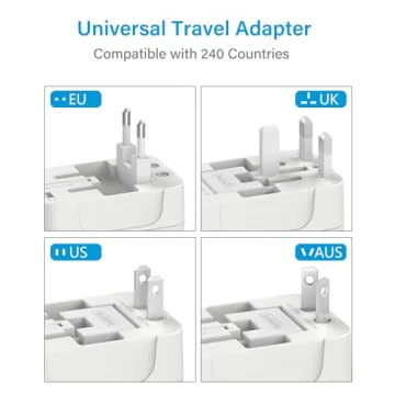 Universal Travel Adapter with Dual USB Ports for Global Use