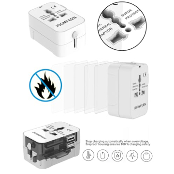 Universal Travel Adapter with Dual USB Ports for Global Use
