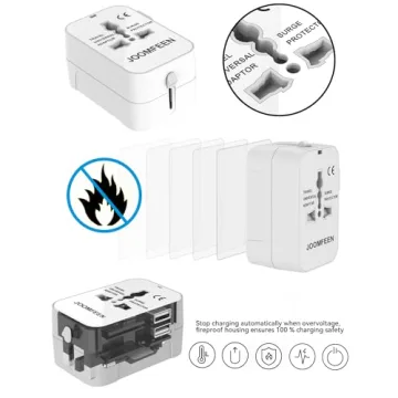 Universal Travel Adapter with Dual USB Ports for Global Use
