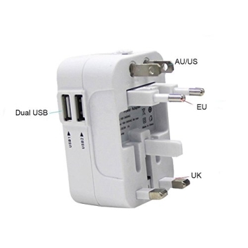 Universal Travel Adapter with Dual USB Ports for Global Use