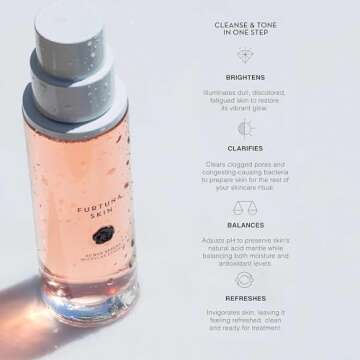 Furtuna Transformation Set - Travel-Sized Face & Eye Care Essentials with Dual-Use Face and Eye Serum, Micellar Essence Water, and Biphase Moisturizing Oil for Glowing, Hydrated Skin