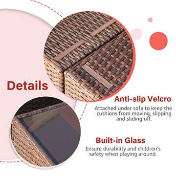 Stylish OC Orange-Casual 7-Piece Outdoor Sectional Sofa