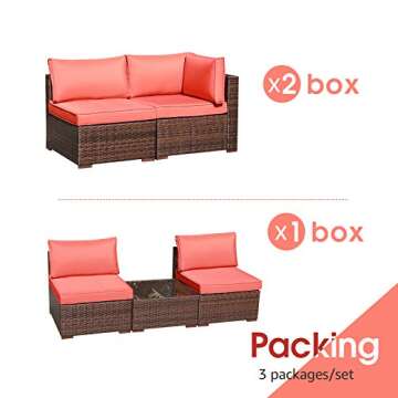 Stylish OC Orange-Casual 7-Piece Outdoor Sectional Sofa