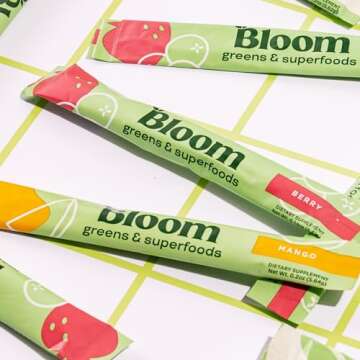 Bloom Nutrition Electric Hand Mixer & 8 Super Greens Powder Stick Packs