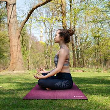 Navaris Foldable Yoga Mat - Perfect for Travel & Outdoor Workouts