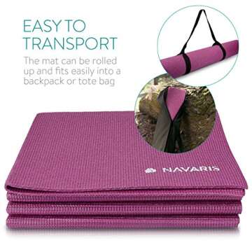 Navaris Foldable Yoga Mat - Lightweight Non-Slip Travel Mat