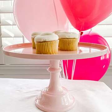 Elegant 11" Baby Pink Cake Stand for All Occasions