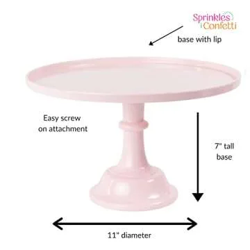 Elegant 11" Baby Pink Cake Stand for All Occasions